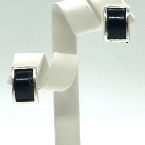 INC Black and Silver Tone Post Earrings